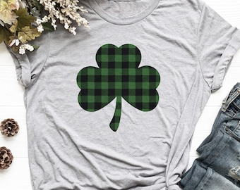 St. Patricks Day Plaid Shamrock T-Shirt | Fun Run Shirt | 3 Leaf Clover T-Shirt | Lucky Shirt | Irish Tank | Pub Crawl | Irish | Weekend Tee