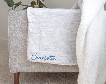 Custom Plush Throw Blanket | Personalized Blanket for Adults | Monogram Blanket | Plush Throw Blanket with Name | Mothers Day Gift