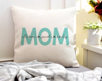 Mom Pillow | Mom Pillow with Kids Names | Personalized Pillow | Mother's Day Gift | Kids Names Pillow | Gift for Grandma | Mom Gift | Nana