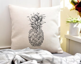 Pineapple Throw Pillow | Summer Decor | Summer Pillow Cover | Home Decor | Pineapple Decor | Beach Decor | Pineapple Gifts | Linen Pillow