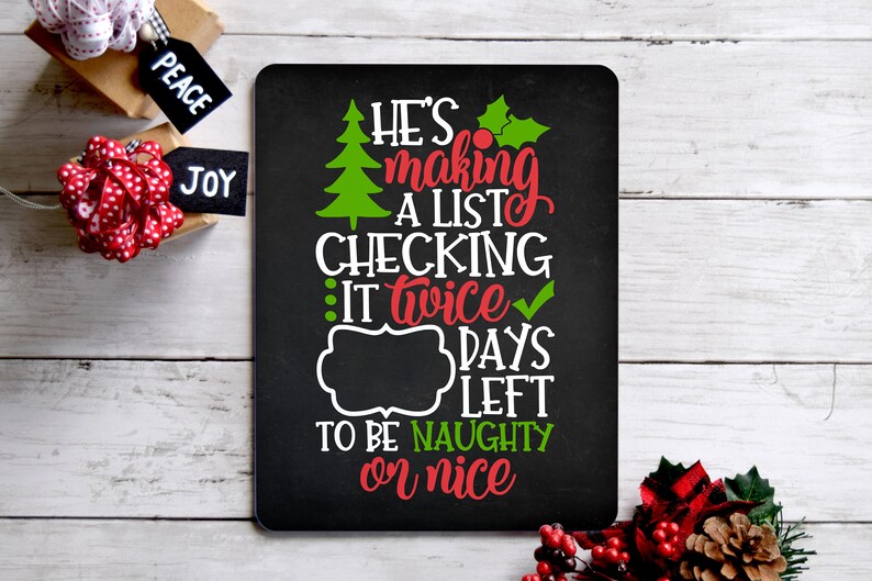 Countdown Bis Weihnachten 2022 Weihnachten Countdown Tage 'Bis Weihnachten Etsy