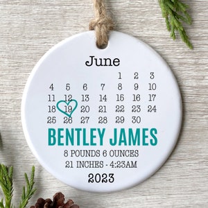 New Baby Birth Stats Ornament | First Christmas Ornament 2023 | Birth Stats | Baby Boy Ornament | Baby Girl Ornament | Baby Keepsake