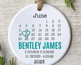 New Baby Birth Stats Ornament | First Christmas Ornament 2023 | Birth Stats | Baby Boy Ornament | Baby Girl Ornament | Baby Keepsake