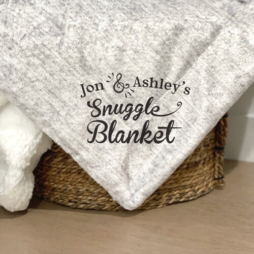 Personalized Sherpa Blanket Monogram Throw Blanket Gift Etsy