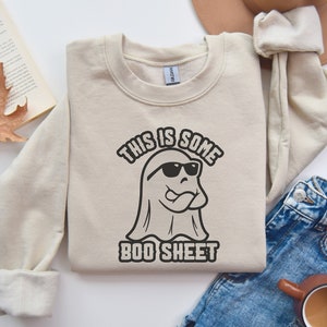 This is Some Boo Sheet Halloween Sweatshirt Spooky Season Ghost Pocket Tee Halloween Design Pumpkin Fall Halloween Spooky Vibes image 8