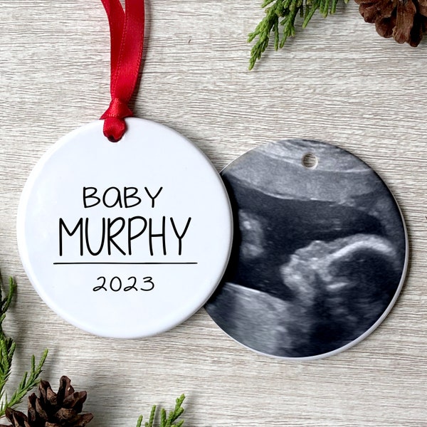 Baby Sonogram Christmas Ornament | Ultrasound Christmas Ornament | Baby's First Christmas 2023 | Keepsake Ornament | Baby Sonogram Ornament