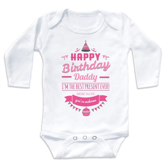 Happy Birthday Daddy im The Best Present Ever Baby Bib for Boys /& Girls