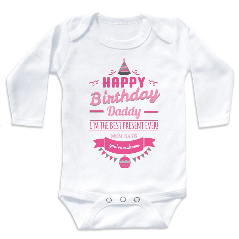 Happy Birthday Daddy Birthday Present Gift For Dad Happy Birthday Gift for Him Birthday Shirt Baby Bodysuit Funny Dad Gift image 9