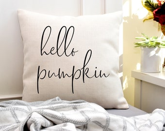 Hello Pumpkin | Pumpkin Fall Pillow | Fall Decor | Fall Throw Pillow | Hello Fall | Fall Pillows | Farmhouse Pillow | Farmhouse Decor