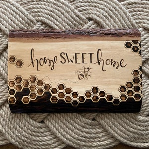 Home Sweet Home Key Rack/Mask Hanger, Honey Bee, Honeycomb Decor