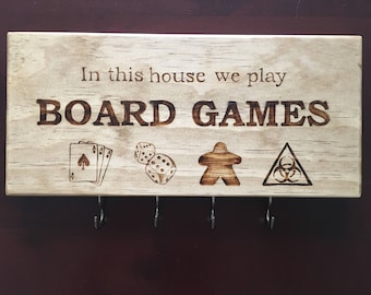 Board Game Key Rack, Key/Mask Hanger