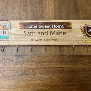 World of Warcraft Inspired Achievement Hand Wood Burned Sign/Key Rack, 100% Personalized