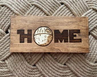 Star Wars Death Star Wood Gebranntes Schlüsselbrett