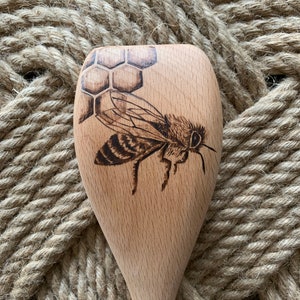 Bee Woodburned Spoon