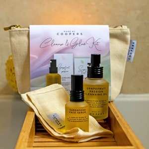 Organic Skincare Kit: Grapefruit Cleansing Oil & Superfood Serum