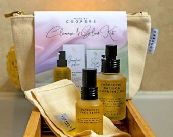 Organic Skincare Kit: Grapefruit Cleansing Oil & Superfood Serum