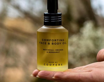 Comforting Face & Body Oil: Natural Patchouli, Orange, Bergamot | For Skincare and Massage