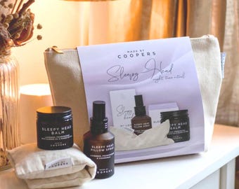 Sleepy Head Night-time Ritual Kit: Lavender Eye Pillow, Pillow Mist & Balm