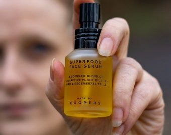Superfood Firming Face Serum, Hemp & Chia Seed Oil, Anti-Aging (30ml)
