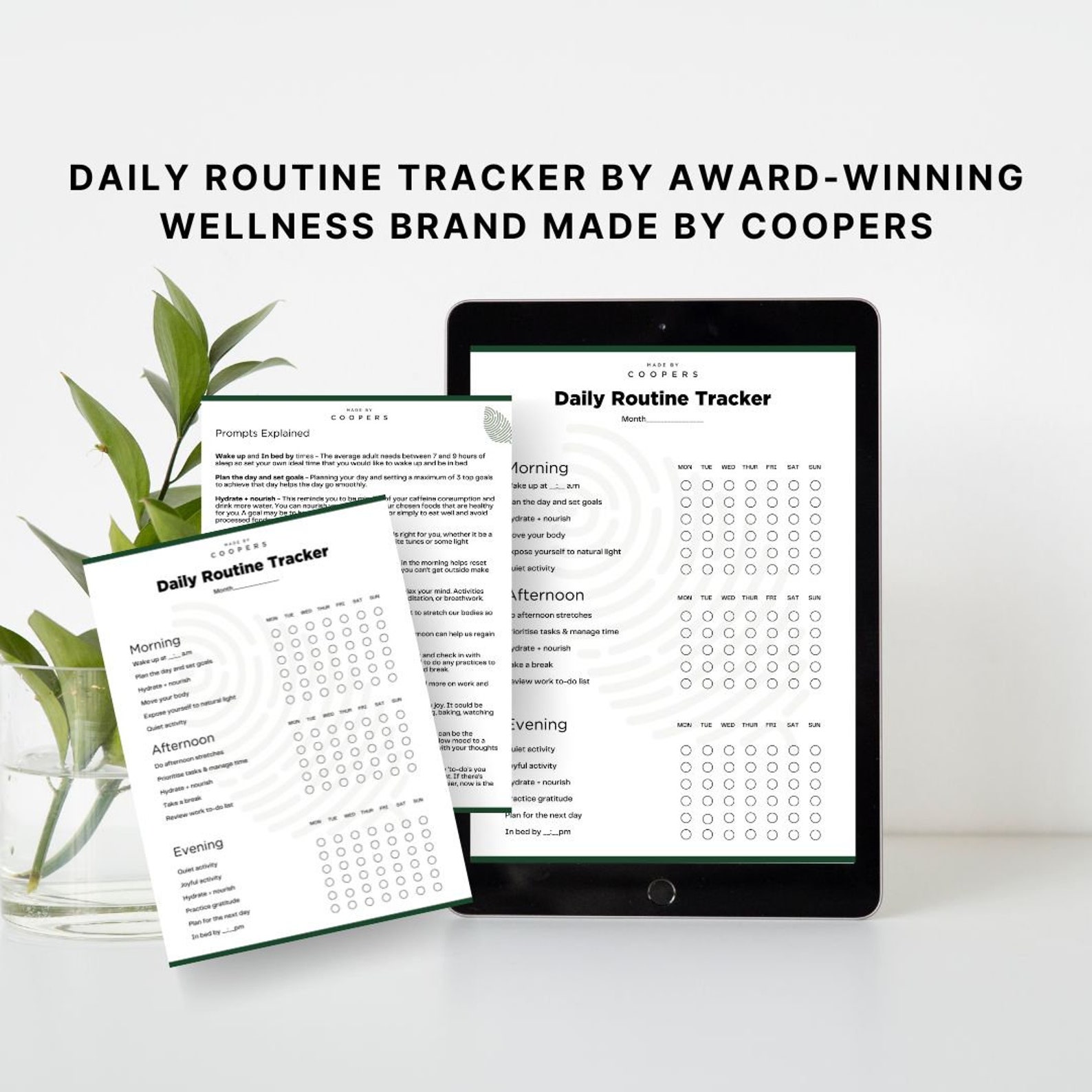 Daily Routine Tracker Printable | Every Day Wellness Tracker With Tips ...