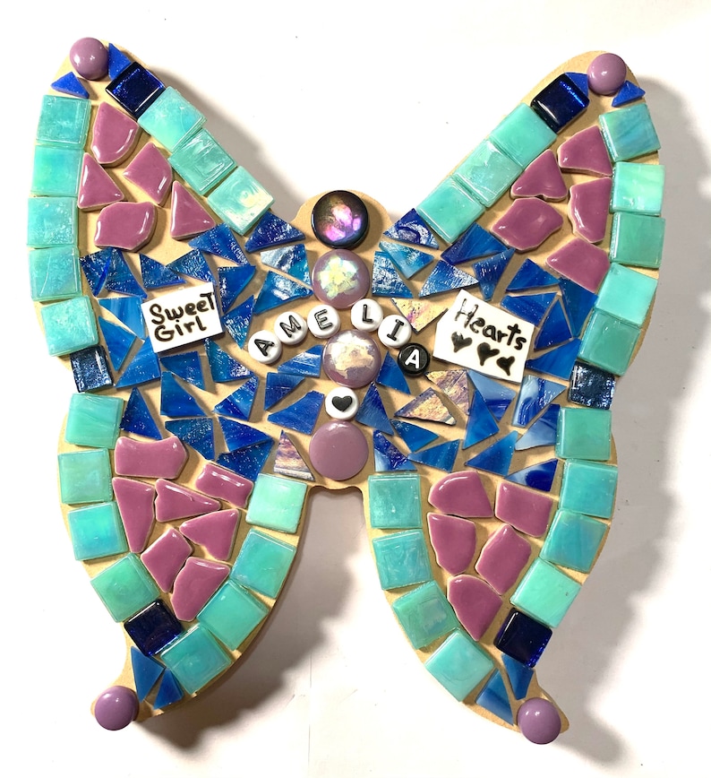 Mosaic Butterfly Kit/diy Adult Craft/rainbow Mosaic Butterfly Etsy