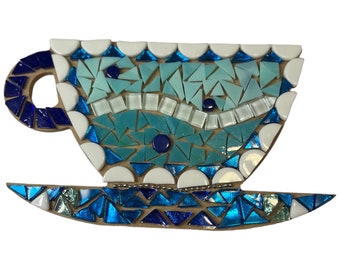 2-Tea Cups DIY Mosaic Kit, Fun Craft Kit, Adult Art and Craft