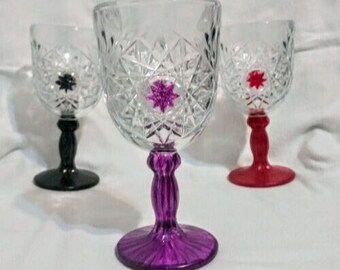Handpainted Crystal Chalice | Altar Chalice | Goblet | Wineglass | Wiccan | Pagan | Magic | Ritual