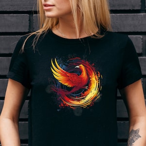 Majestic Phoenix Shirt | Vibrant Fire Bird Tee | Mythical Creature Apparel | Unisex Phoenix Design | Phoenix Rising T-Shirt