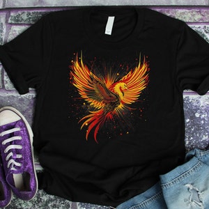 Phoenix Flame Shirt | Mythical Fire Bird Tee | Phoenix Rising Design | Unisex Mythology T-Shirt | Unique Phoenix Apparel