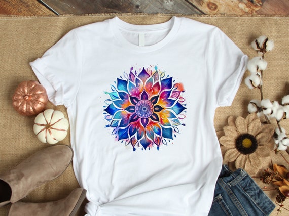 Womens Mandala T Shirt - Yoga Flower Mandala Lover T Shirt Womens Mandala T Shirt - Yoga Flower Mandala Lover T Shirt