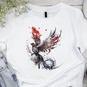 Phoenix Ascension Shirt | Vibrant Fire Bird Design | Phoenix Rising Tee | Mythical Creature T-Shirt | Unisex Phoenix Apparel