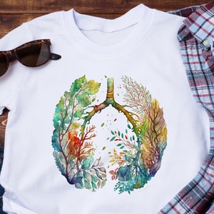 Floral Lungs Respiratory Therapist Top, Unique, For Women, cancer awareness, Flower Lungs, anatomy shirt, Respiratory, Pulmonology Shirt