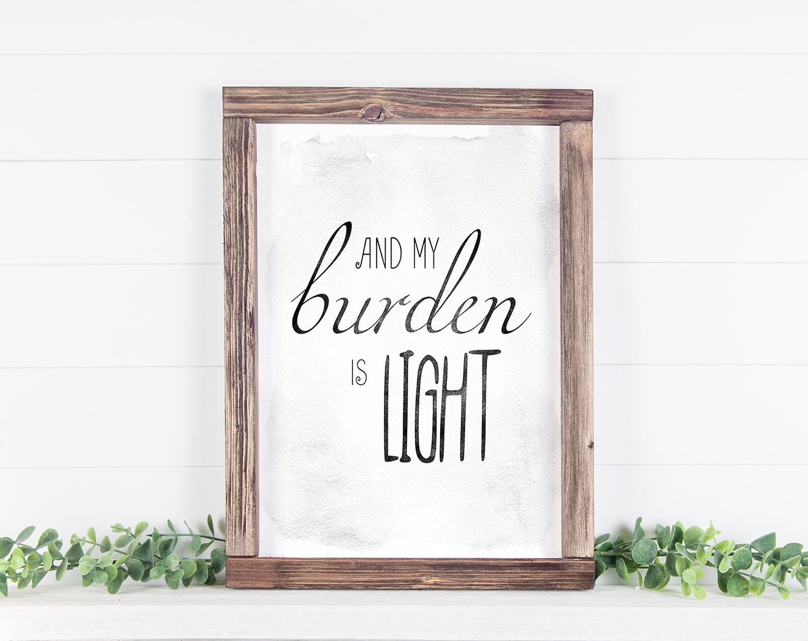 And My Burden is Light Bible Verse Printable Scripture Etsy