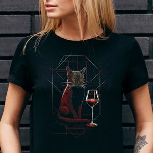 Dark Night Cat Print Blouse