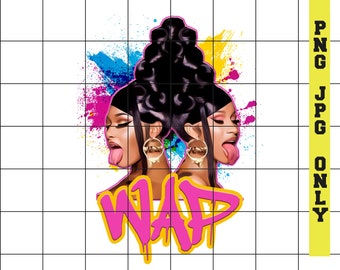 WAP PNG Download Only, WAP Digital File, Stallion Cardi B Png, Sublimation Png, Cardi B, Megan Thee Stallion, png/jpg