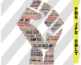 Updated Black Lives Matter PNG, #saytheirnames George Floyd Rayshard Brooks Elijah McClain  Digital File PNG Only, Say Their Name PNG,