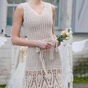 Long Wedding Dress in Ecru Crochet / Custom - Etsy
