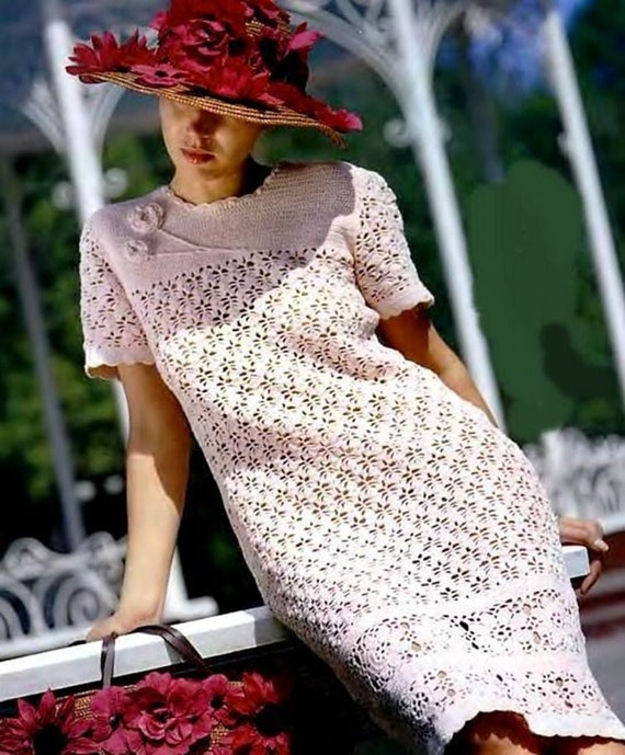 Ladies Crochet Dress in Ecru Color / Custom | Etsy