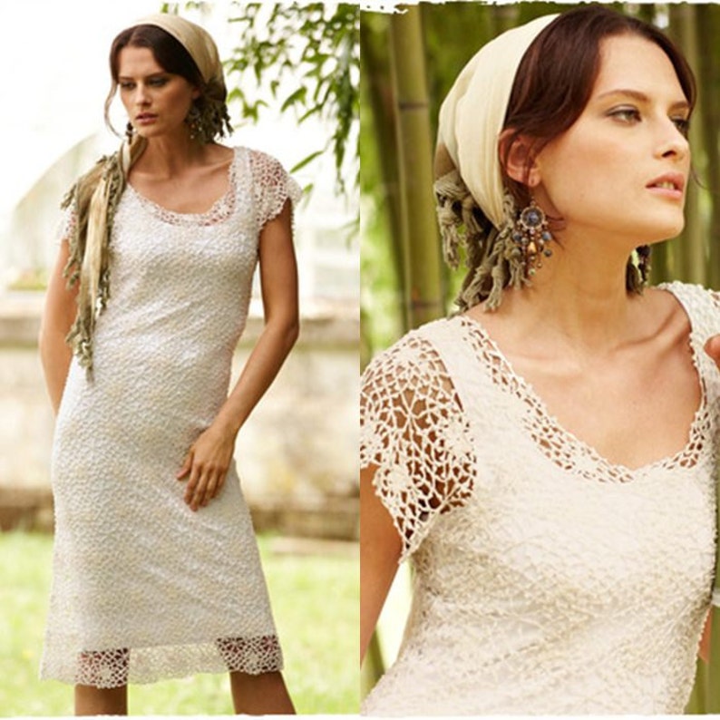 Beautiful ladies white dress crochet custom