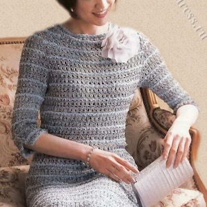 Women&#39;s Two-Color Crochet Mohair Dress ,Winter Handmade Crochet Mohair Dress / Custom Made