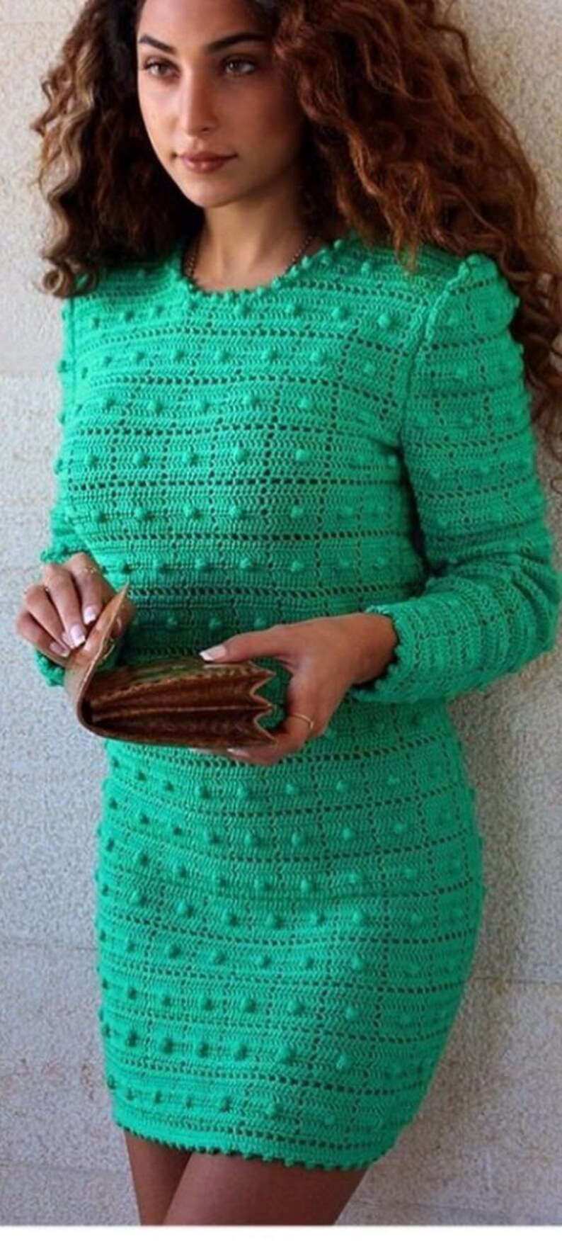 Winter Cotton Dress crochet made to order Lady/'s Blue Dress crochet