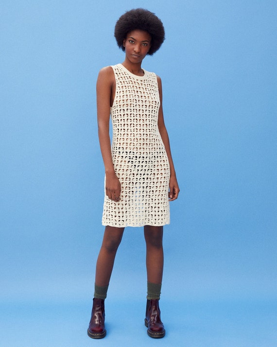 white crochet dress short White short dress crochet, Wedding dress crochet / made to order