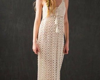 Crochet Maxi Wedding Dress, White Crochet Maxi Dress ,Wedding Maxi Beach Dress ,wedding dress crochet / custom