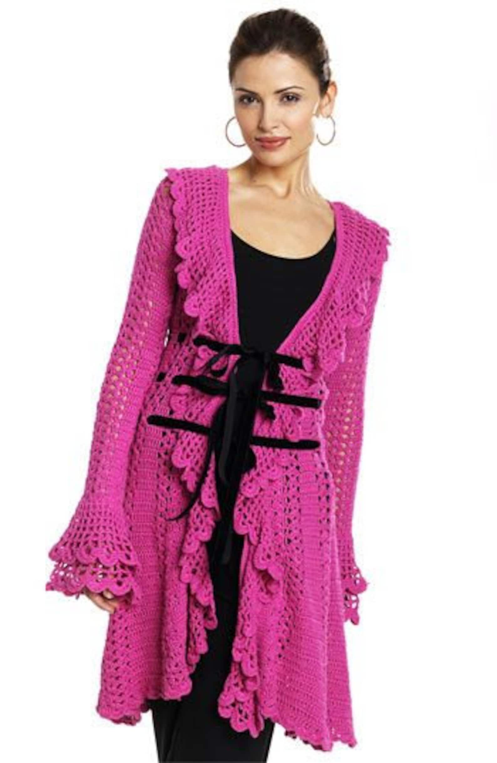 Ladies' Pink Cardigan Crochet / Custom Etsy