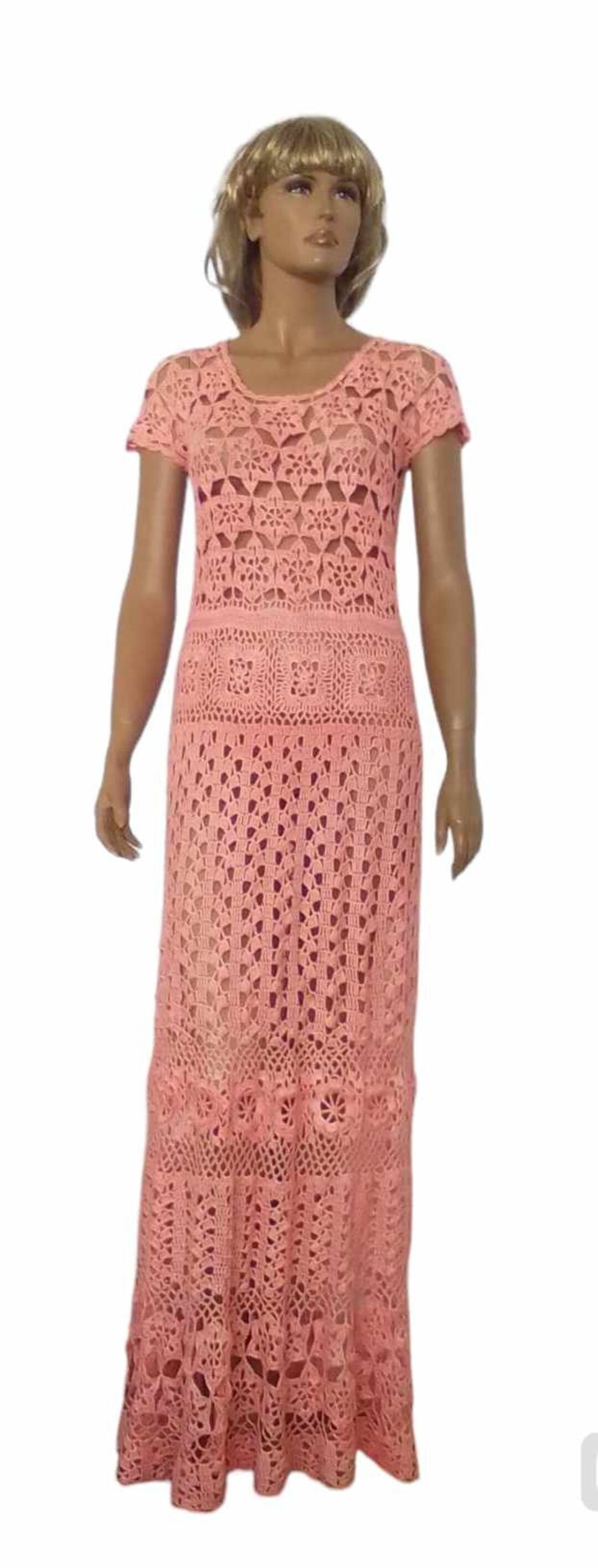 Pink crochet dress
