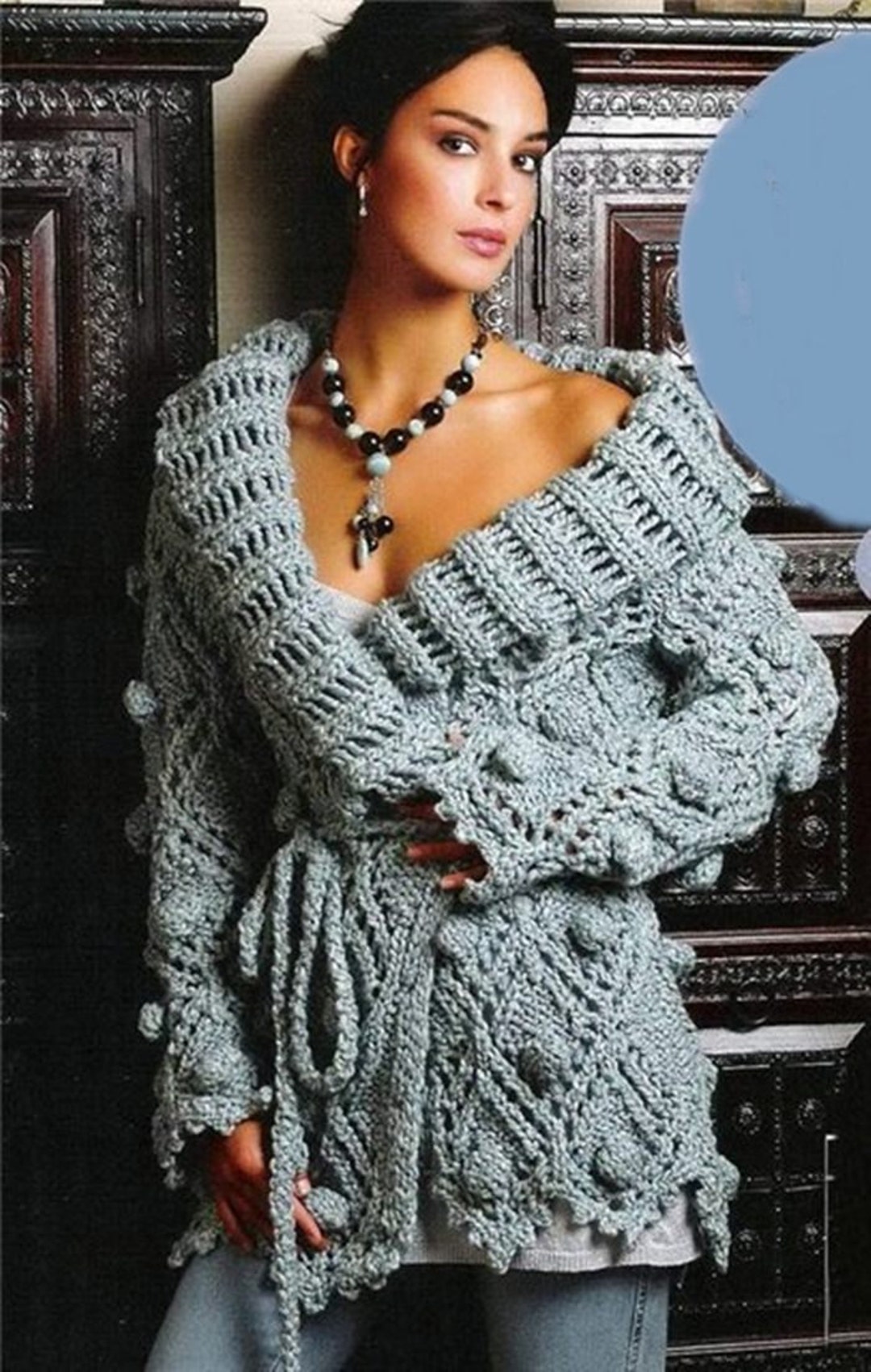 Ladies Cardigan Handmade Blue Wool Cardigan/ Custom - Etsy
