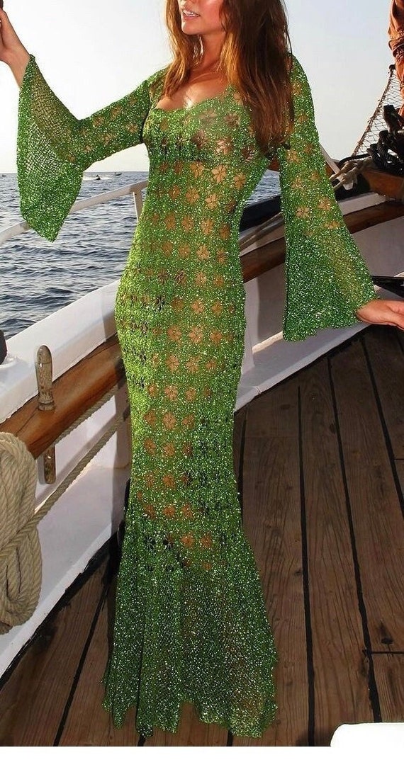 green emerald velvet dress Edikted Corea Sequin Crochet Mini Dress - Pink main image 1
