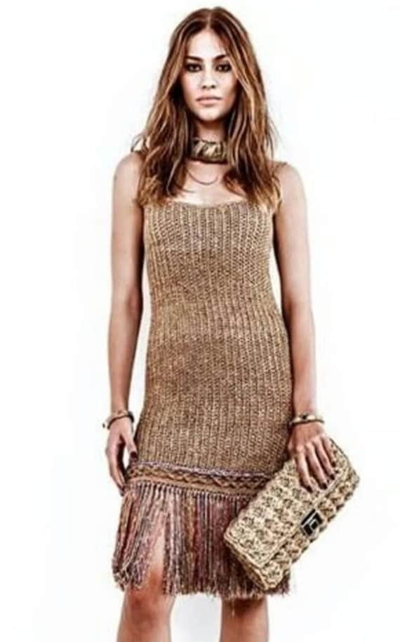 Ladies' Golden Crochet Dress / Custom