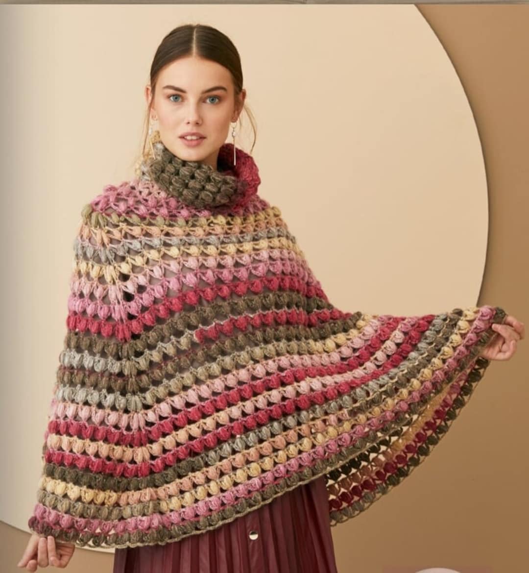Invitere entanglement Enrich Women's Multicolored Poncho Crochet / Made to Order - Etsy Norway