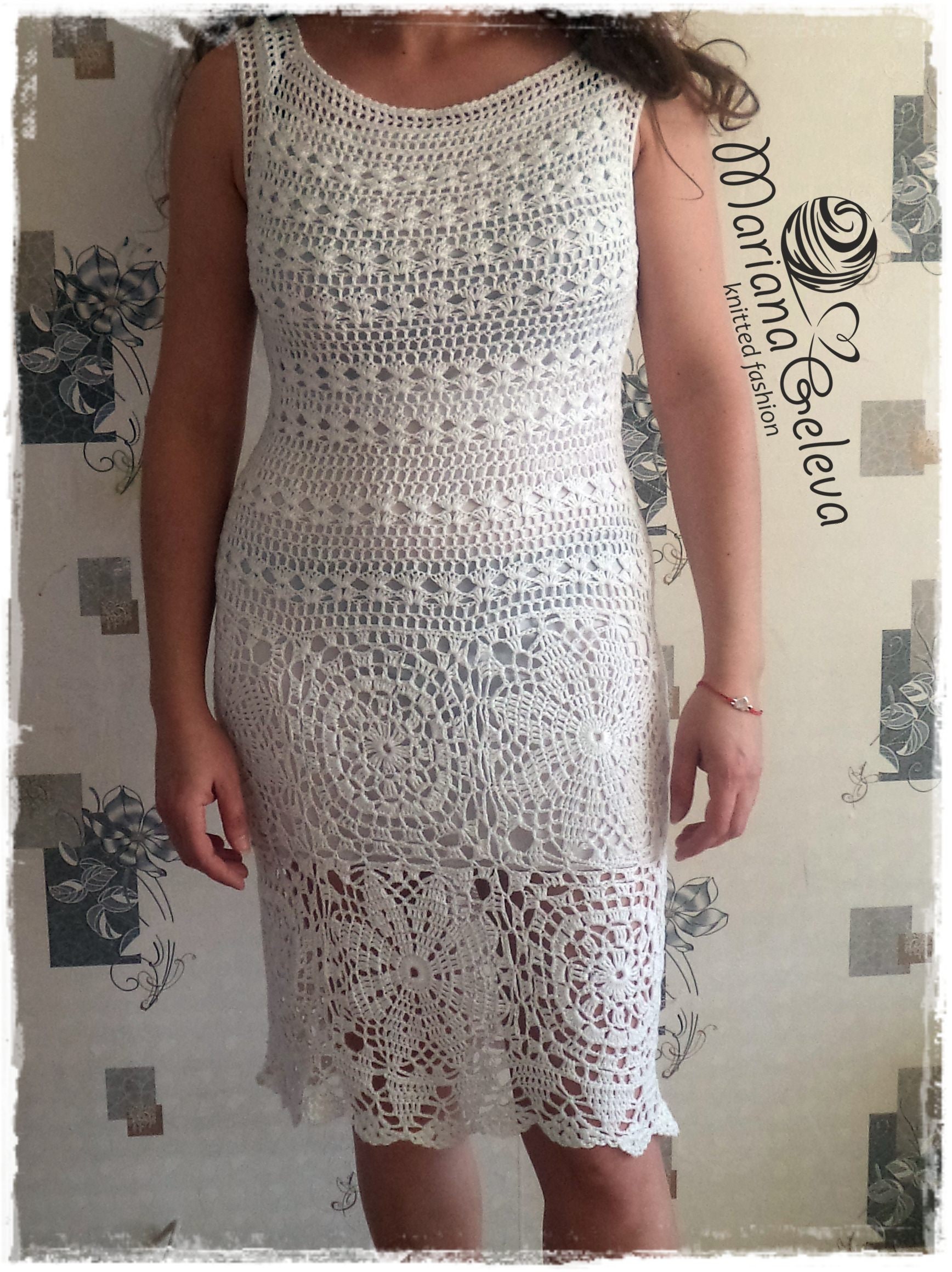 Elegant Ladies White Dress Crochet / Custom | Etsy